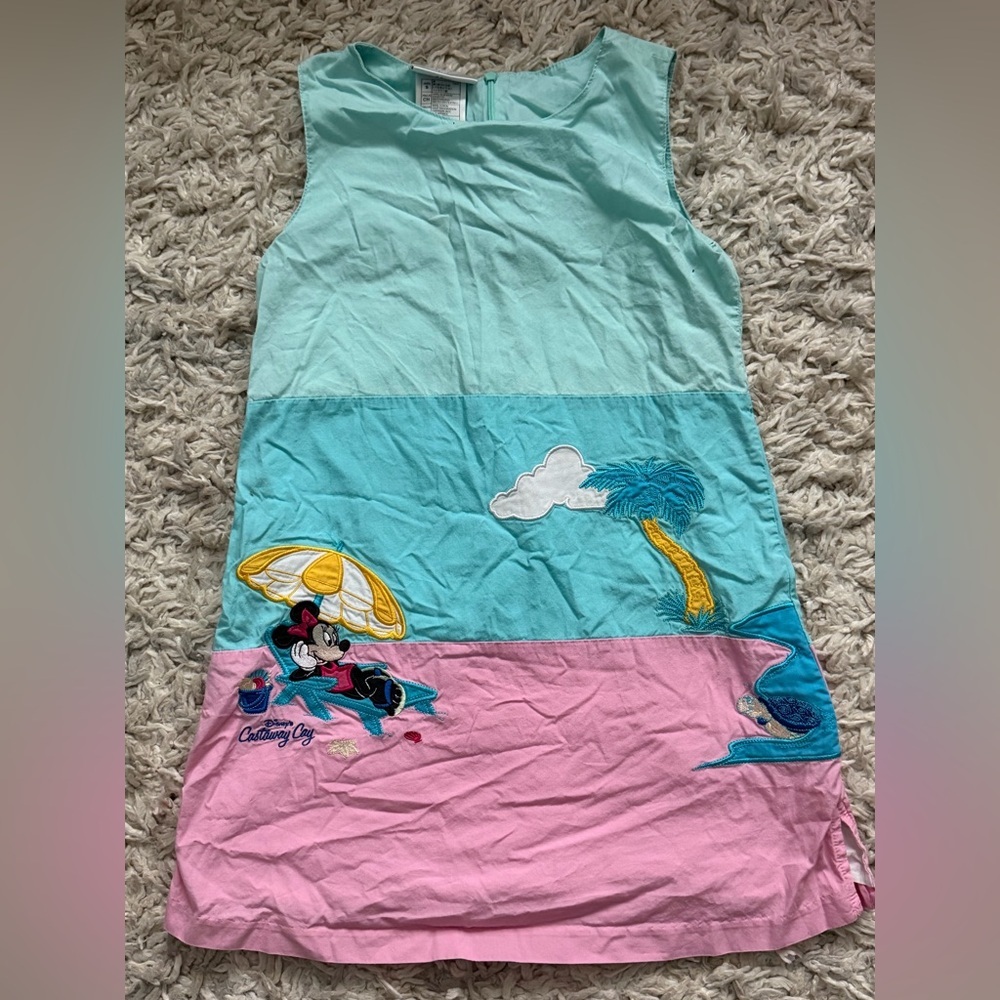 Walt Disney World Kids Florida Minnie Mouse Beach Dress Size S Colorblock Used